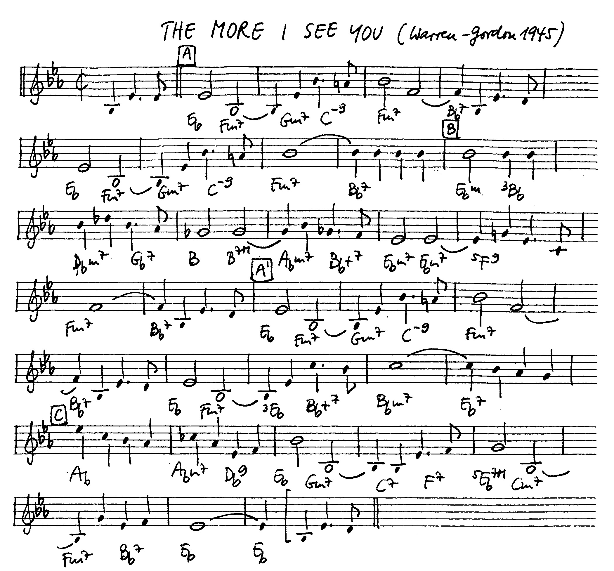 the more i see you leadsheet – book us for your next 20s or gatsby event